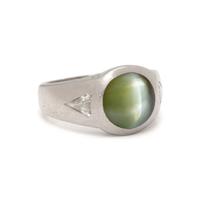 CAT'S EYE CHRYSOBERYL AND DIAMOND RING