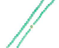 A Graduated Single Strand Jadeite Jade Bead Necklace,