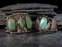 Navajo Silver and Turquoise Cuff Bracelets