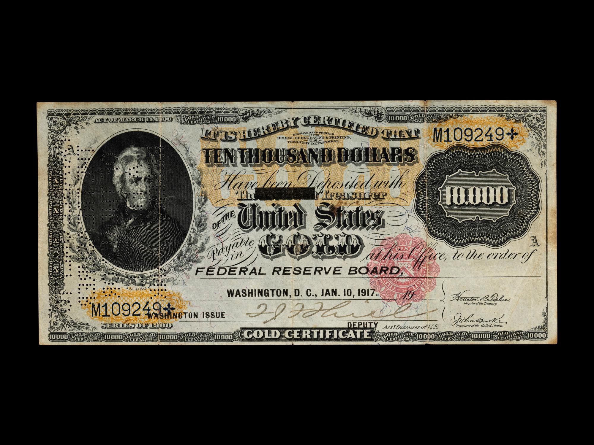 A Series 1900 $10,000 Gold Certificate [Fr. 1225h]