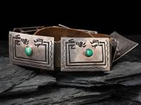Navajo Silver and Turquoise Rainbowman Concha Belt