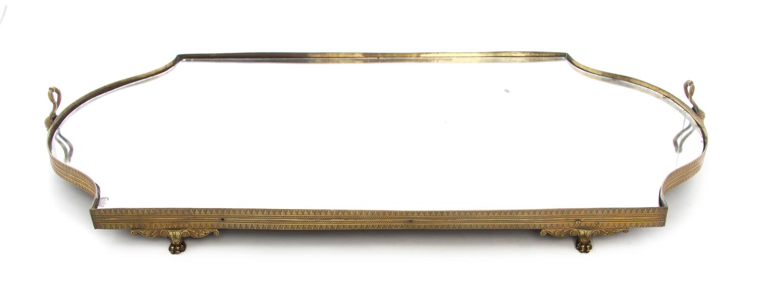 A Neoclassical Gilt Bronze Table Plateau, Width 34 inches.