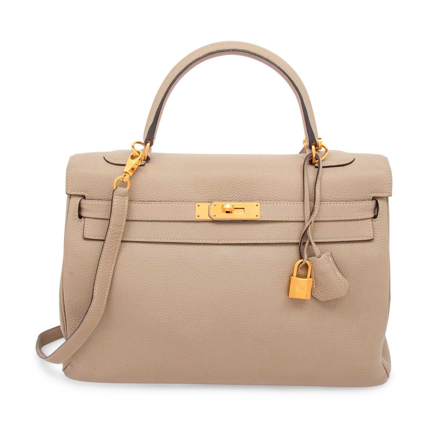 HERMÈS, KELLY 35 IN GRIS TOURTERELLE TOGO