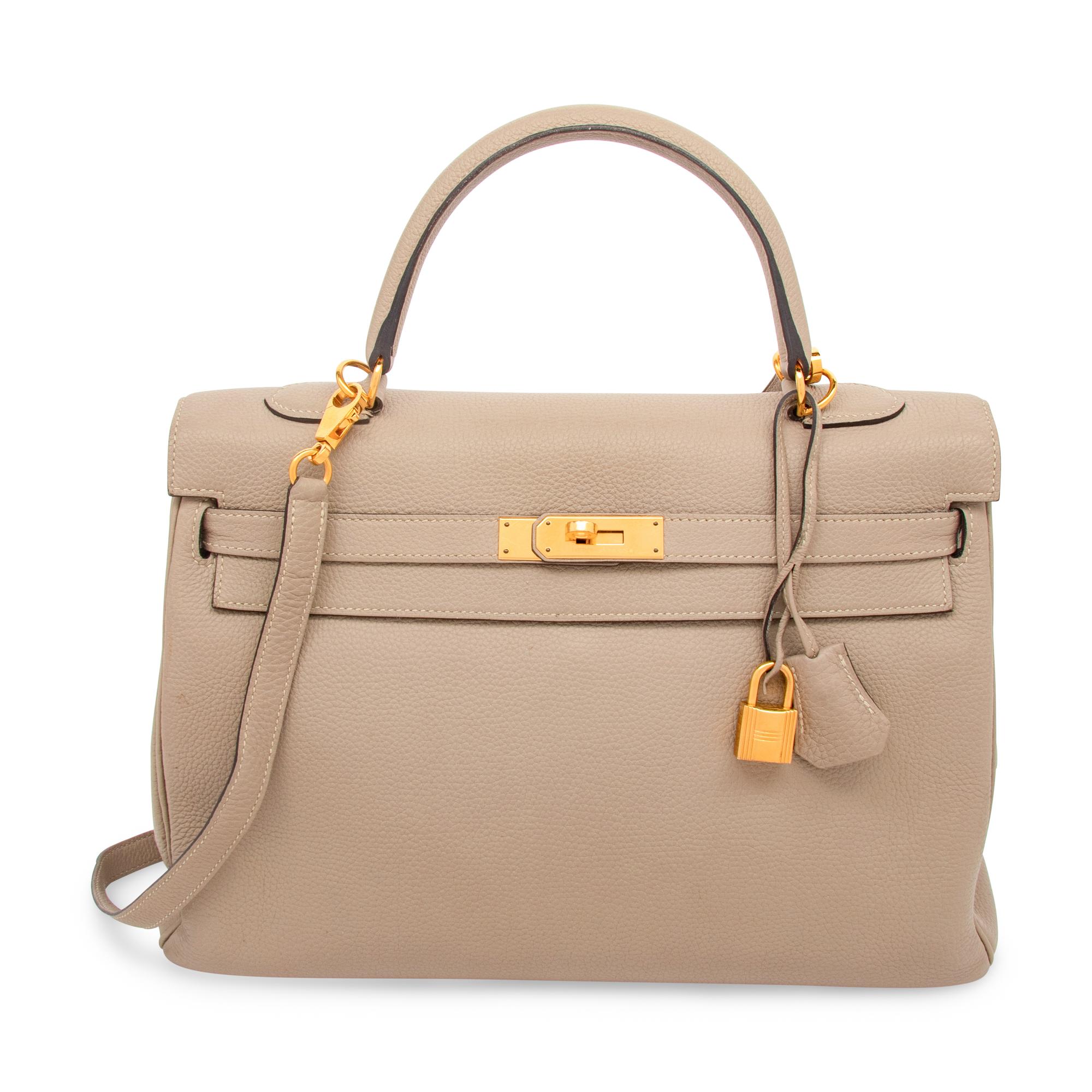 HERMÈS, KELLY 35 IN GRIS TOURTERELLE TOGO