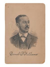 [AFRICAN AMERICANA - EDUCATION]. Printed cabinet card portrait of African American educator, scholar, and author Daniel Barclay Williams (1861-1895). Chicago, IL: A Leese & Co., ca 1890s.