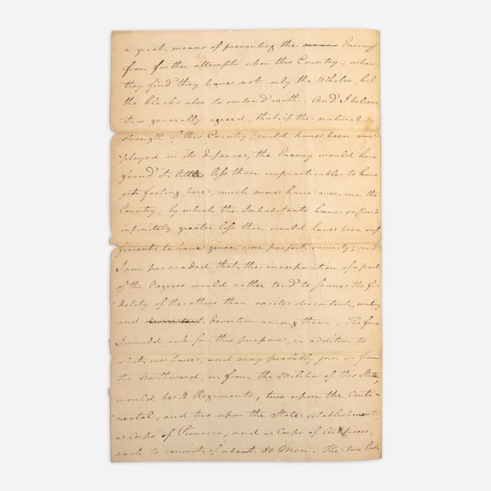 [American Revolution] (Greene, Nathanael) Manuscript Letter