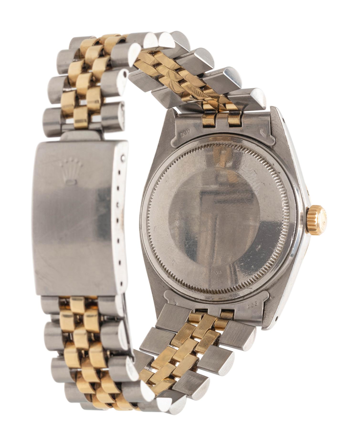ROLEX, REF. 16013 STAINLESS STEEL AND 14K YELLOW GOLD 'OYSTER PERPETUAL DATEJUST' WRISTWATCH, CIRCA 1979