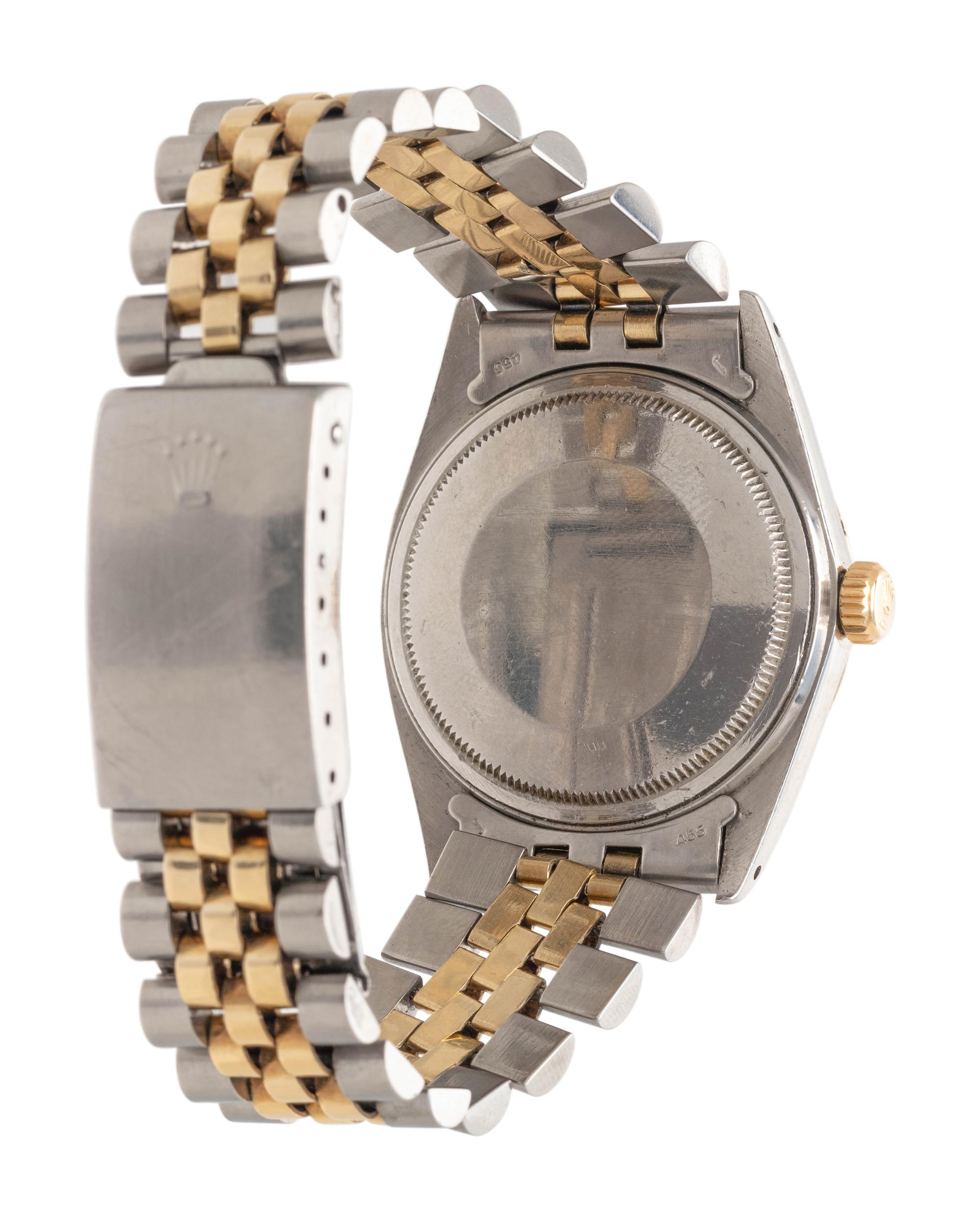 ROLEX, REF. 16013 STAINLESS STEEL AND 14K YELLOW GOLD 'OYSTER PERPETUAL DATEJUST' WRISTWATCH, CIRCA 1979