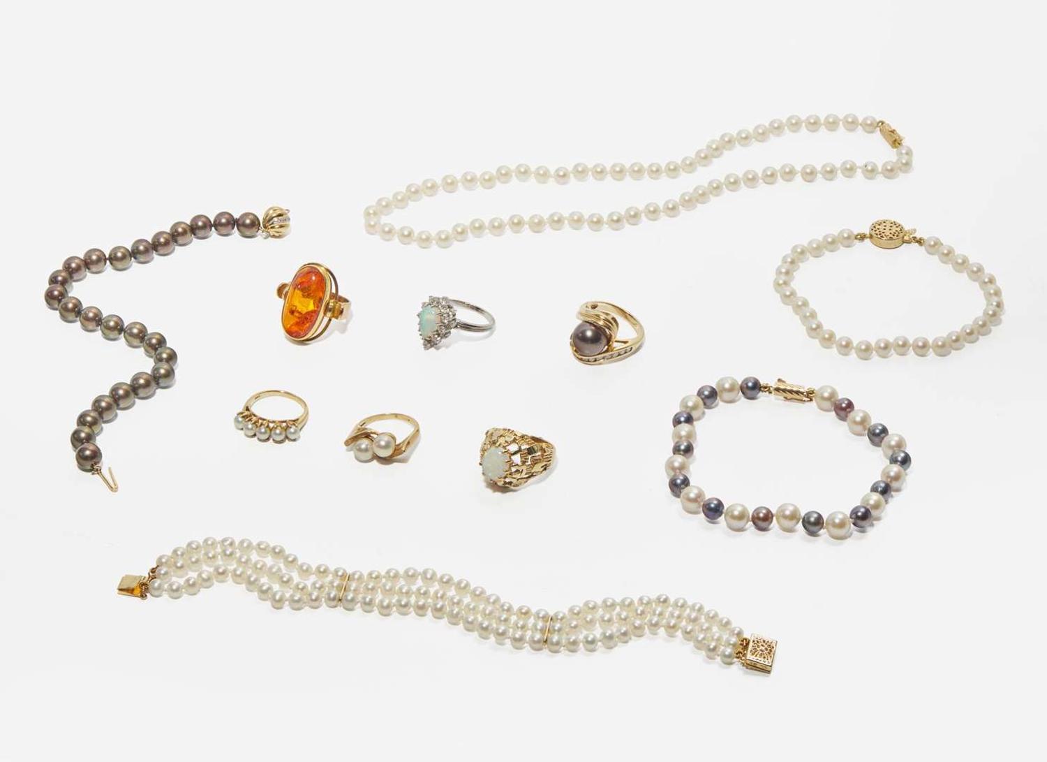 An Assorted Collection of Gold and Gemstone Jewelry