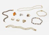 An Assorted Collection of Gold and Gemstone Jewelry