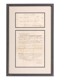 [TEXAS]. CHRISTY, William H. (1791-1865). Document signed ("Wm. Christy"), as New Orleans notary public. New Orleans, LA, 5 April 1842.