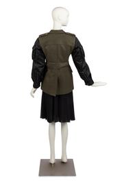 Prada Green Wool Coat With Black Sleeves, 2019