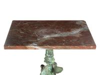 An Italian Patinated Bronze Marble-Top Pedestal Table Cast by the Chiurazzi Foundry