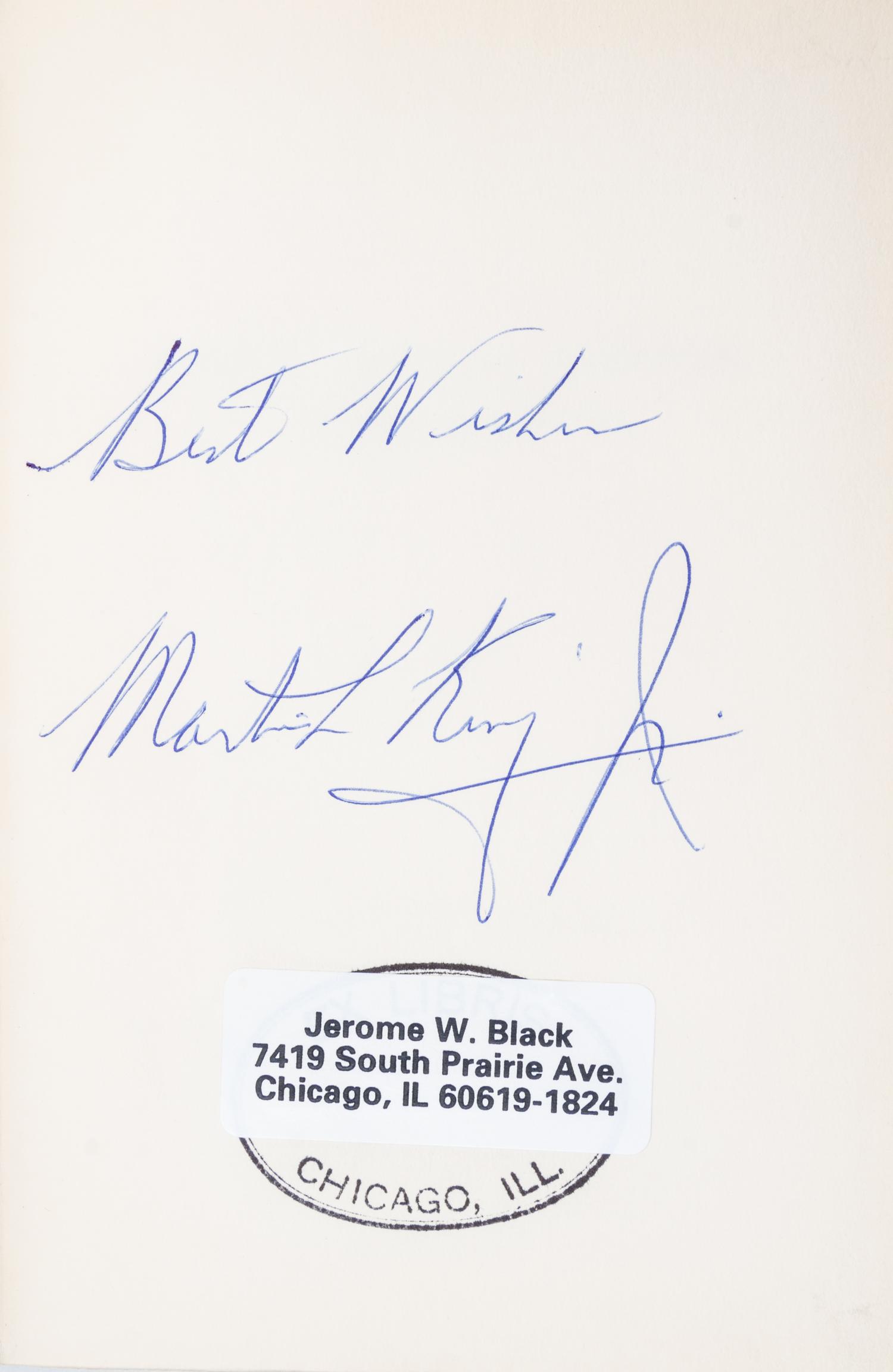 (AFRICAN-AMERICANA) KING JR., MARTIN LUTHER. Stride Toward Freedom: The Montgomery Story. New York, 1958. Later printing. Signed.