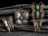 Navajo Silver Butterfly Pins/Brooches