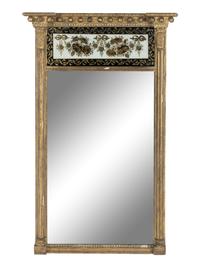 A Regency Giltwood and Églomisé Mirror