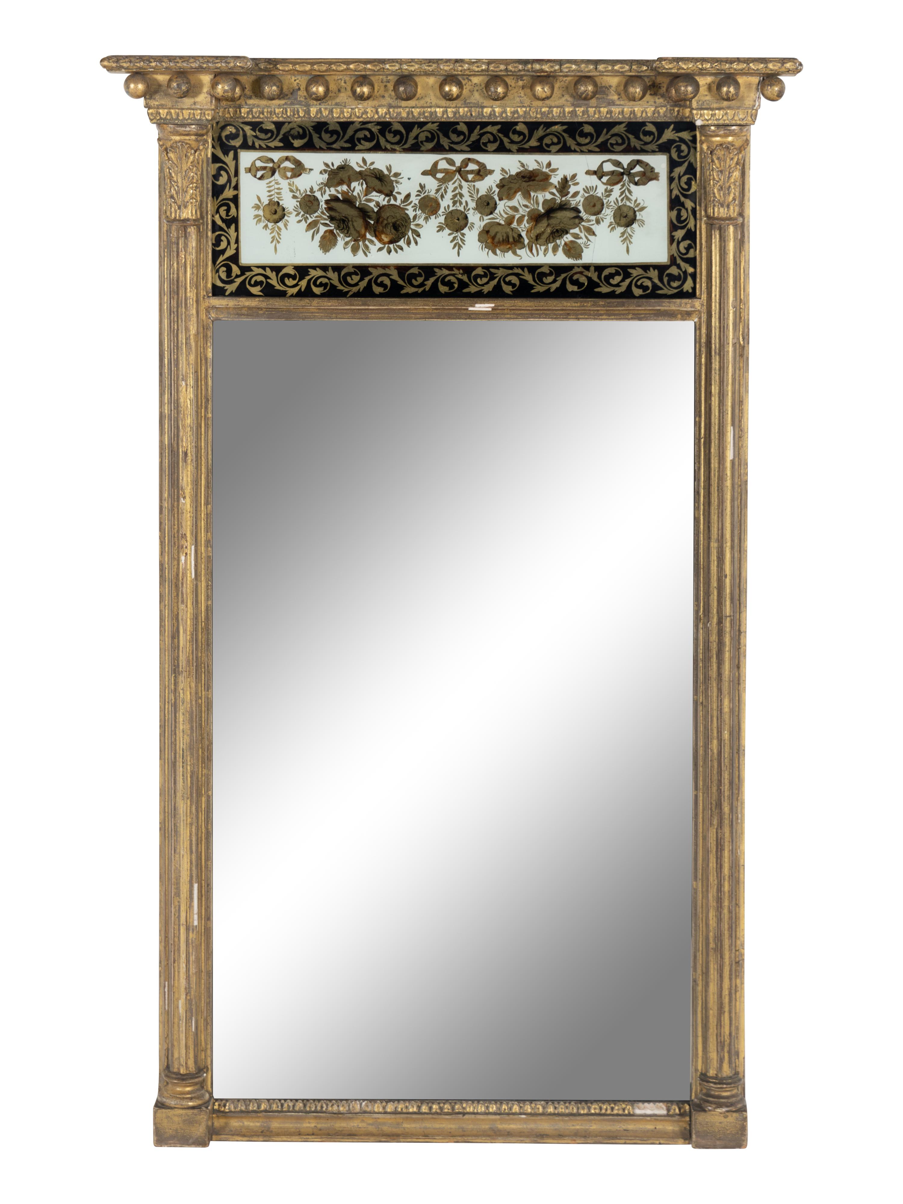 A Regency Giltwood and Églomisé Mirror