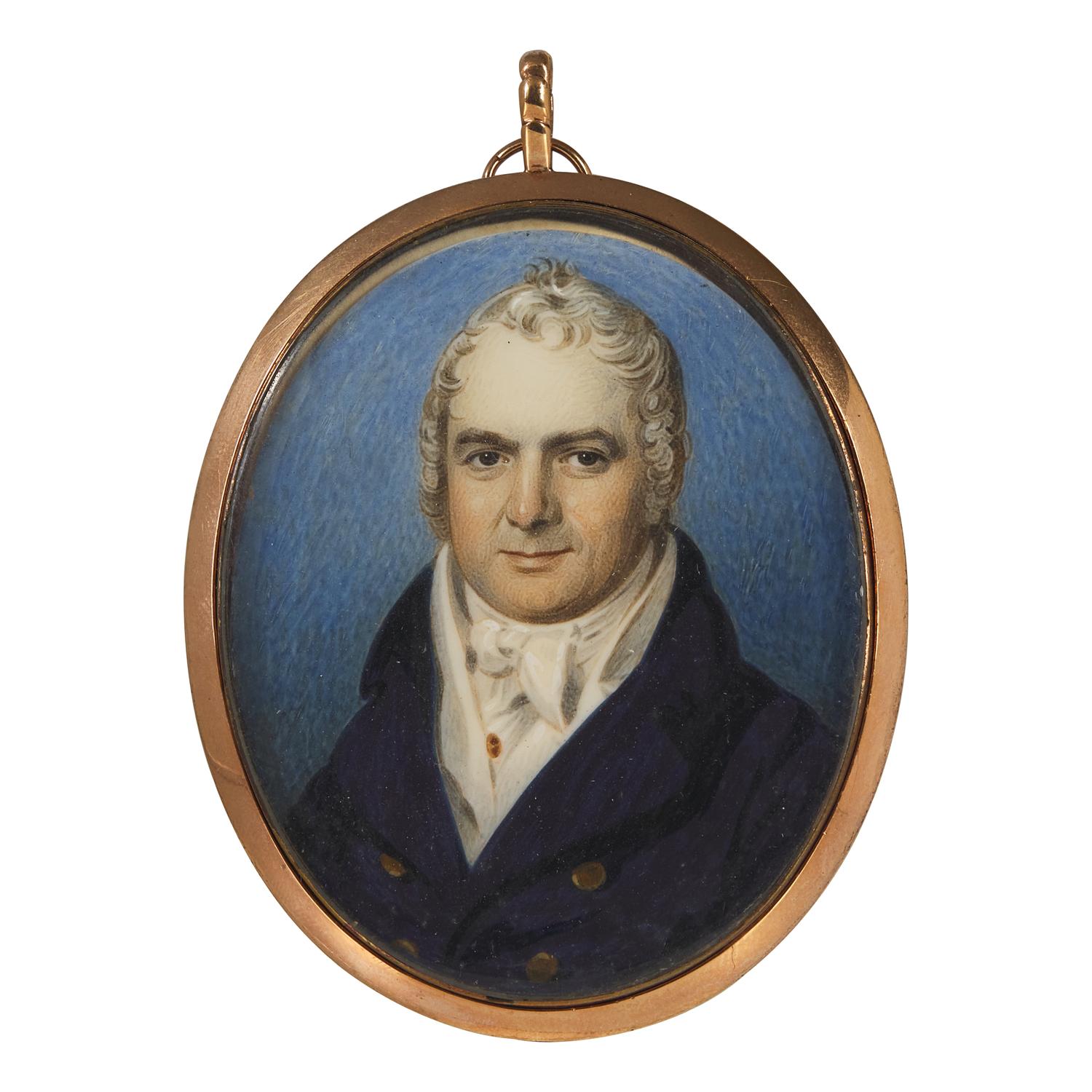 English School 19th Century, A Portrait Miniature of a Gentleman