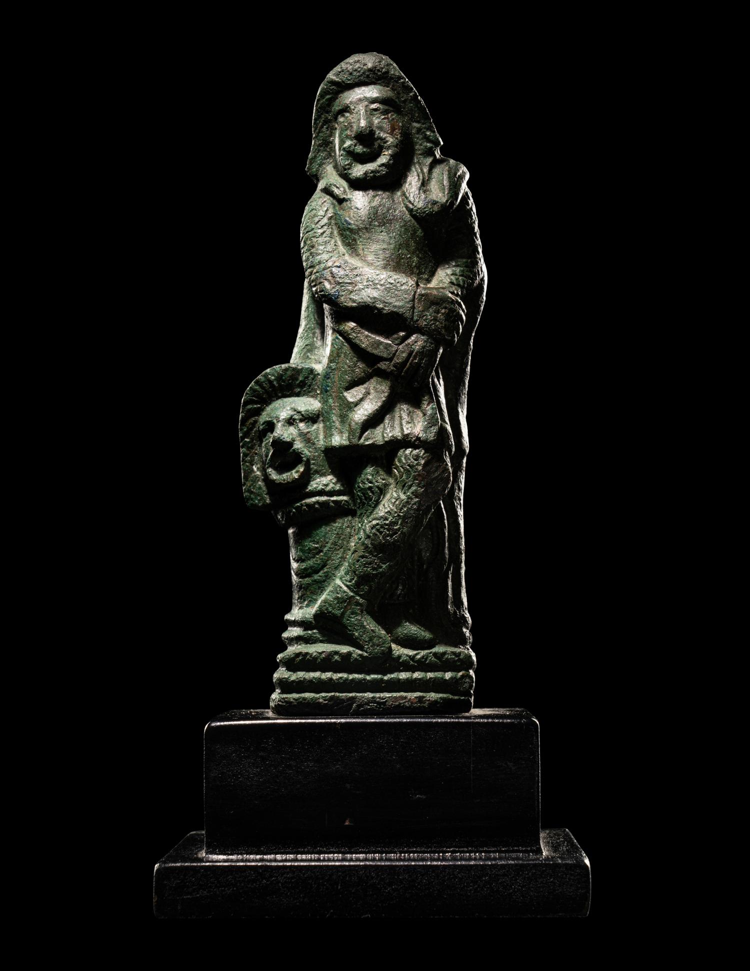 A Roman Bronze Figure of an Actor