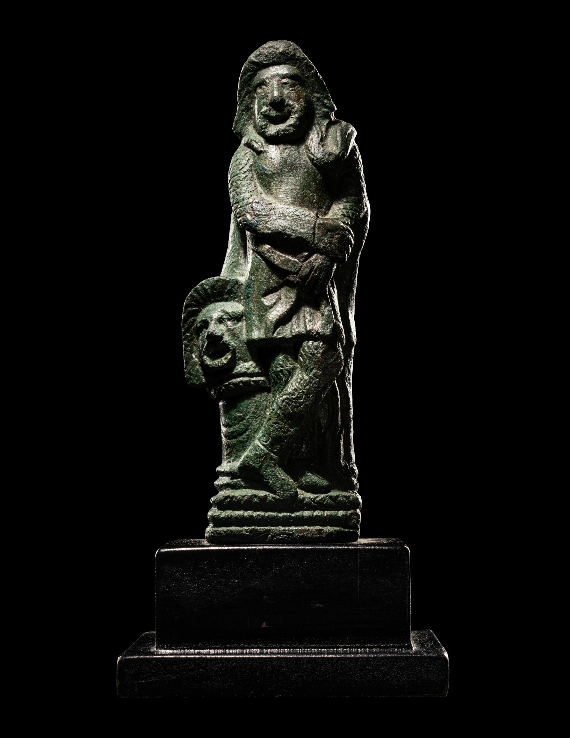 A Roman Bronze Figure of an Actor