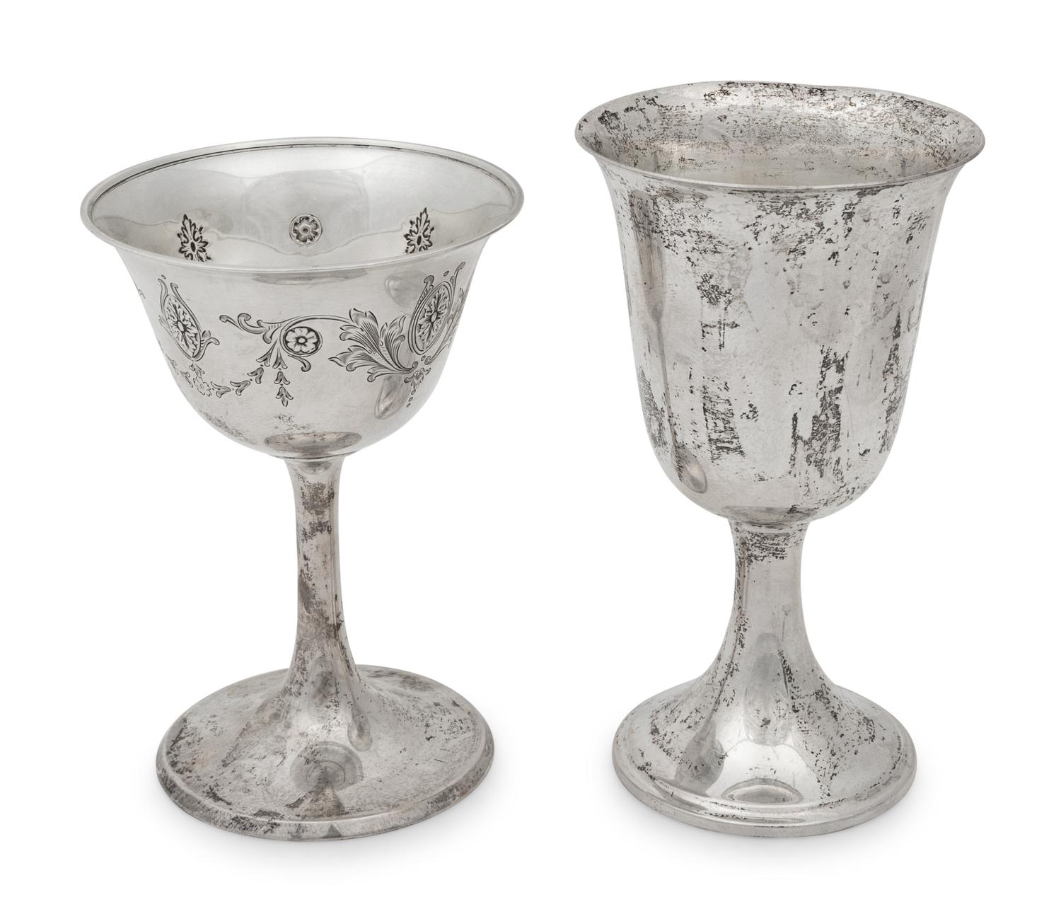 Seven Whiting Silver Goblets