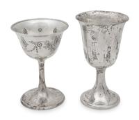 Seven Whiting Silver Goblets