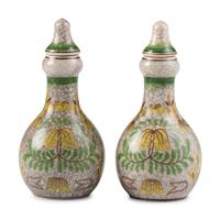 Two Earthenware Apothecary Bottles