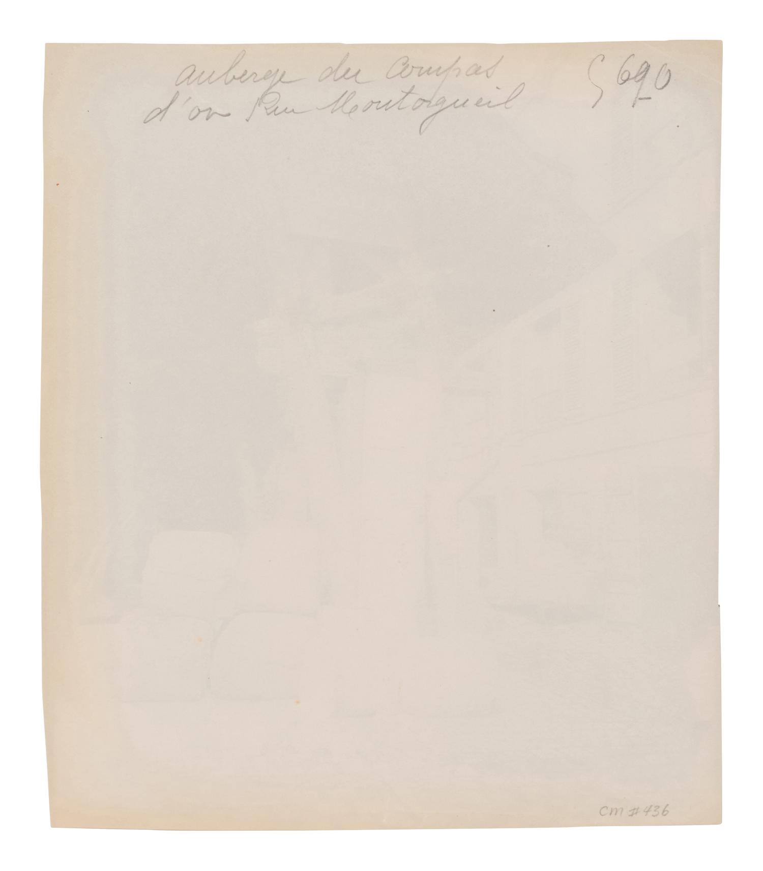 A group of five photographs ( Auberge du Compas d'Or, rue Montorgueil; Façade Saint-Lazare, faubourg Saint-Denis 107; Folie Thoinard, 9 rue Coq-Héron; Hôtel d'Imbercourt, 15 rue de l'Universite; Hôtel de Vendôme, rue Béranger 3 )
