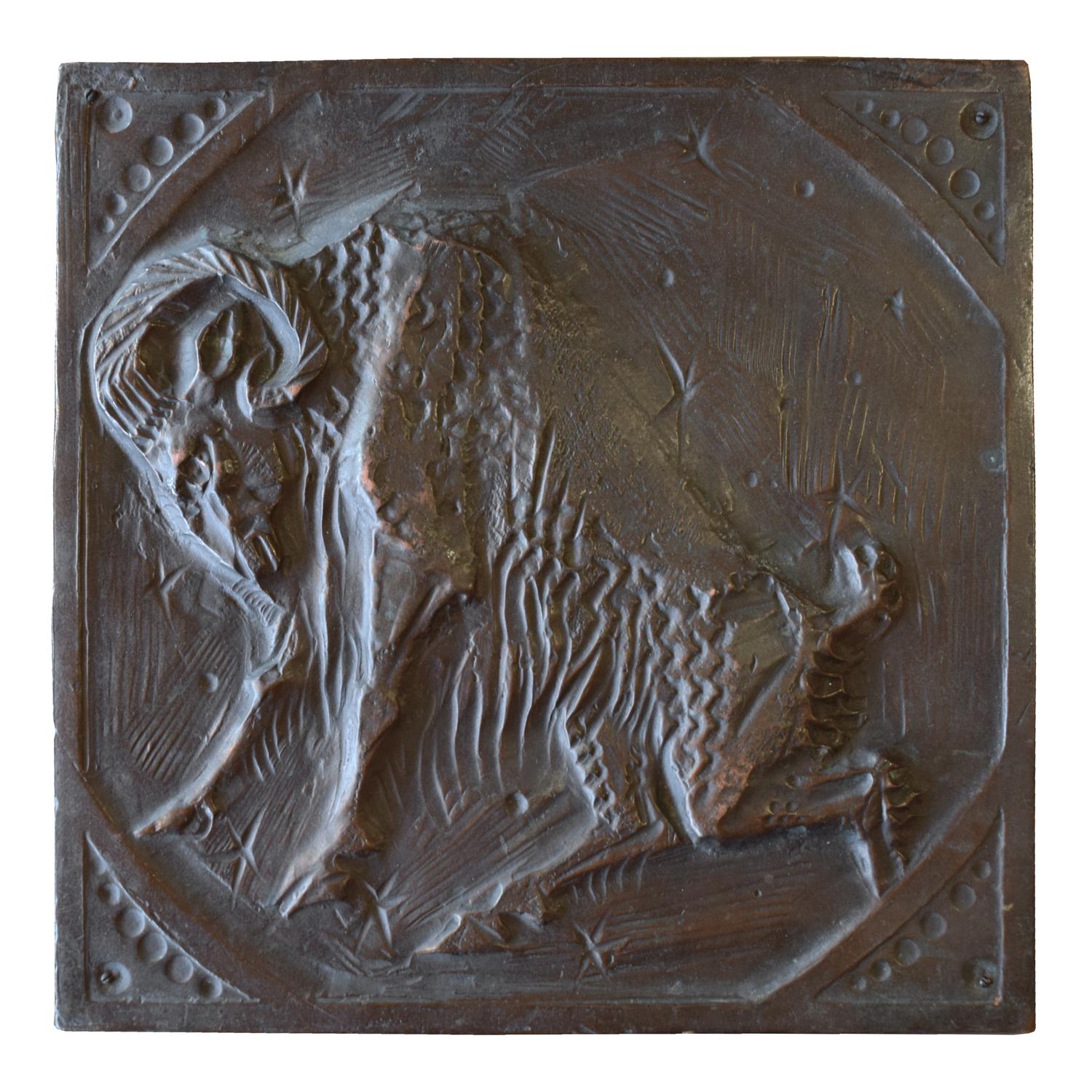 A Copper Aries Zodiac Sign 13" W x .5" D x 13" H — Italy, Mid-20th Century