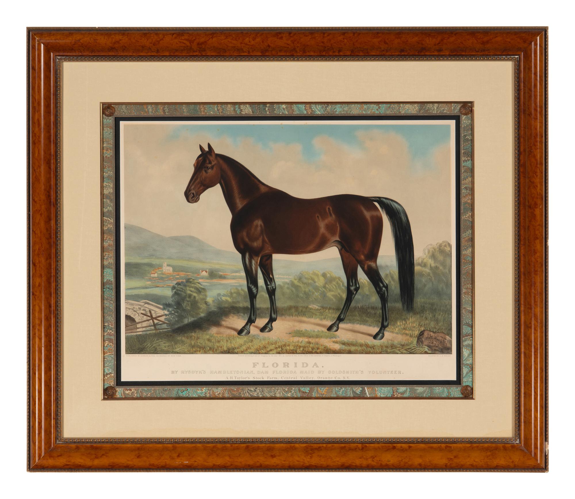 Currier and Ives, publishers. -- After J.H. Wright Florida, by Rysdyk's Hambletonian. Dam Florida Maid by Goldsmith's Volunteer. 1877. (G.2209)