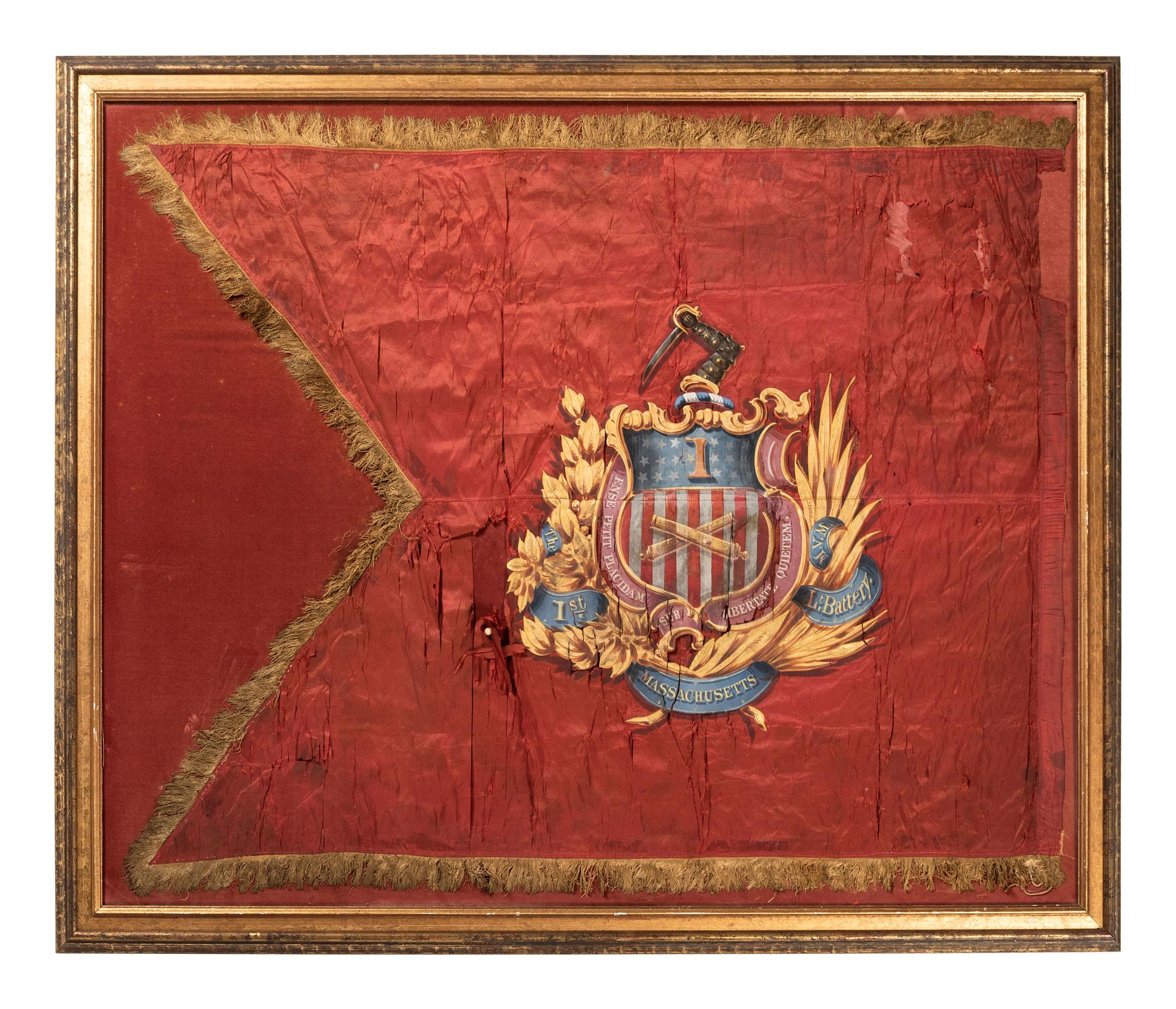 [CIVIL WAR]. Silk standard identified to the 1st Massachusetts Light Battery. Ca mid-to-late 1860s.