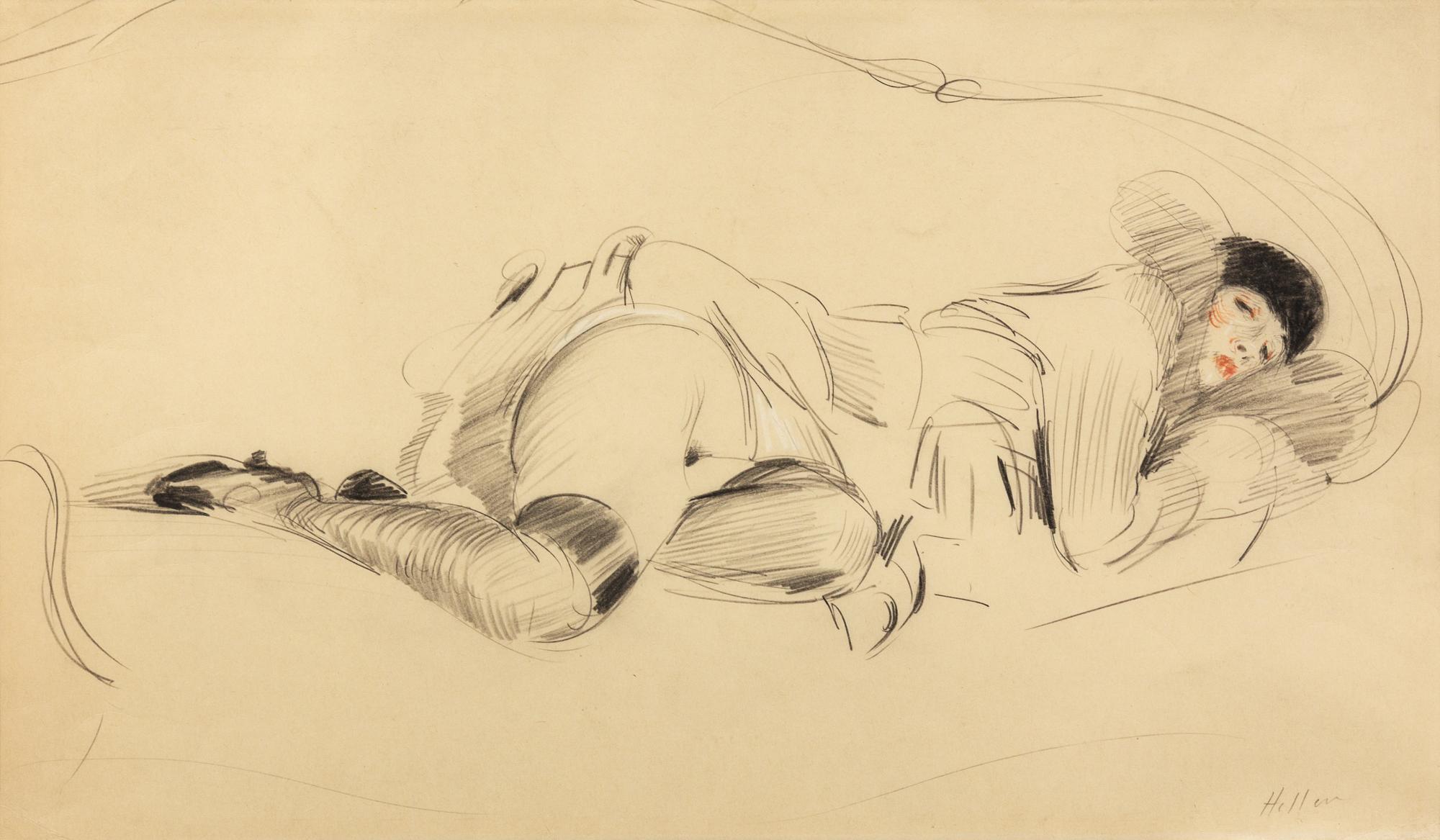Jeune femme allongée