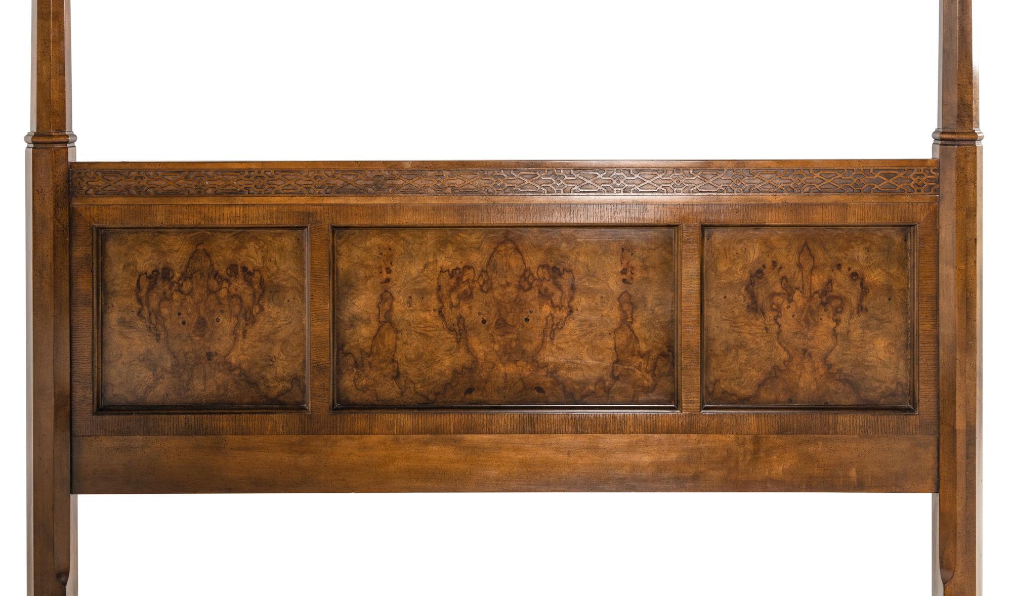 A Chinese Chippendale Style Mahogany Canopy Bed