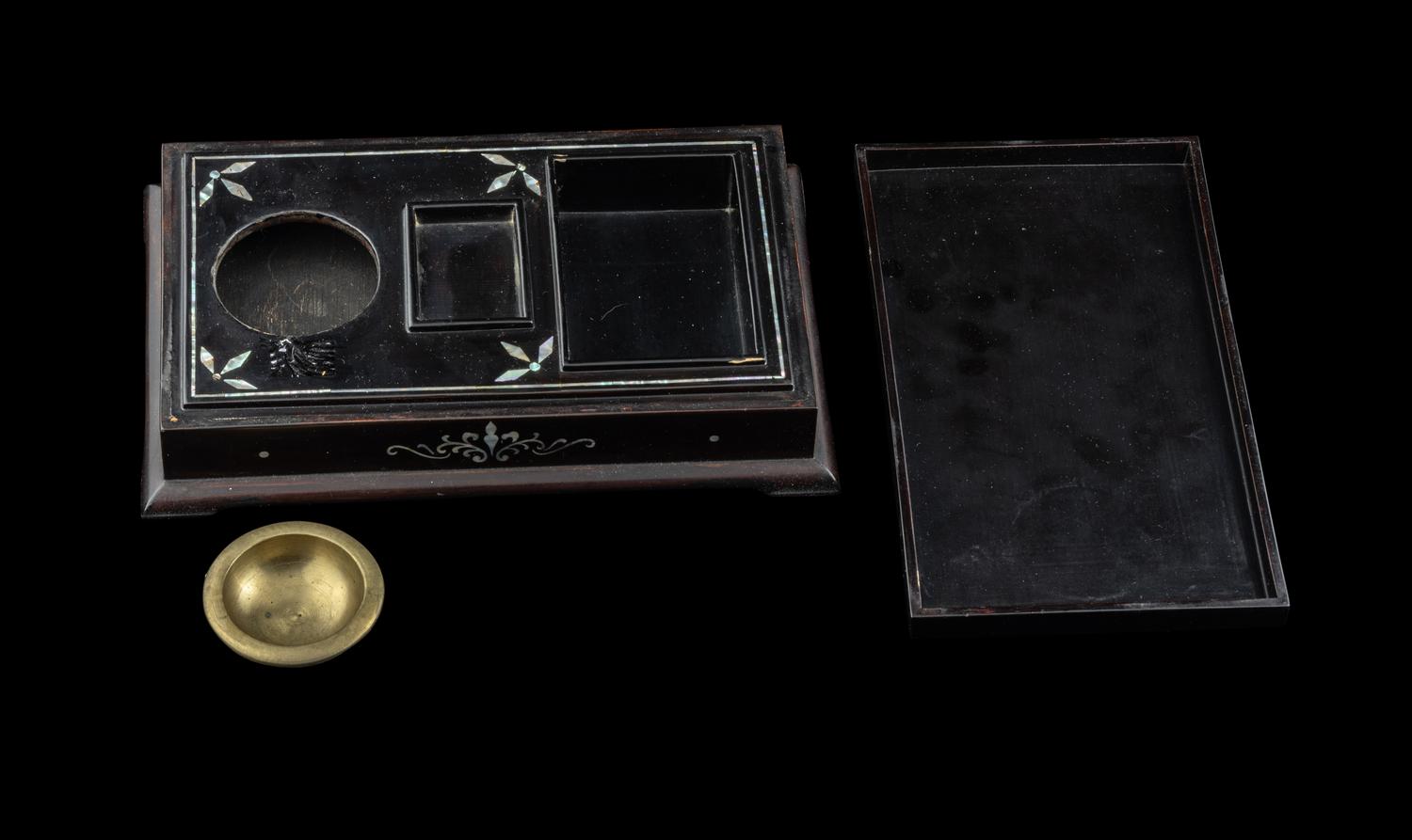 Two Japanese and Korean Lacquer Writing Boxes