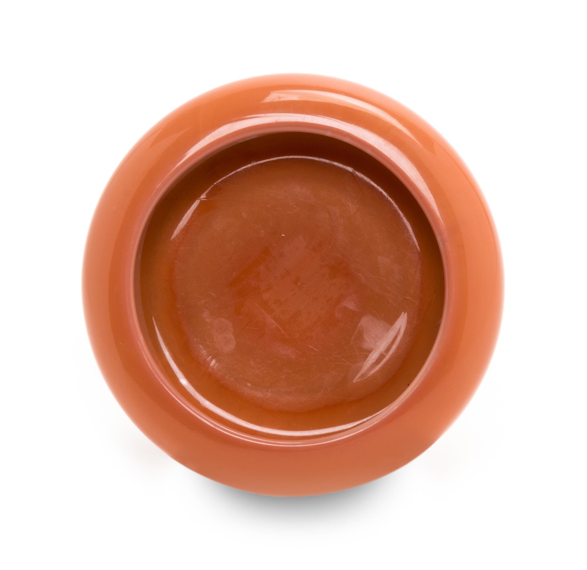 A Chinese 'Realgar' Peking Glass Brush Washer, Xi