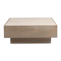 A Contemporary Cerused Oak and Travertine Low Table