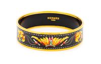 An Hermès Black Enamel 65mm Bangle, 6.5 cm diameter, .75" W