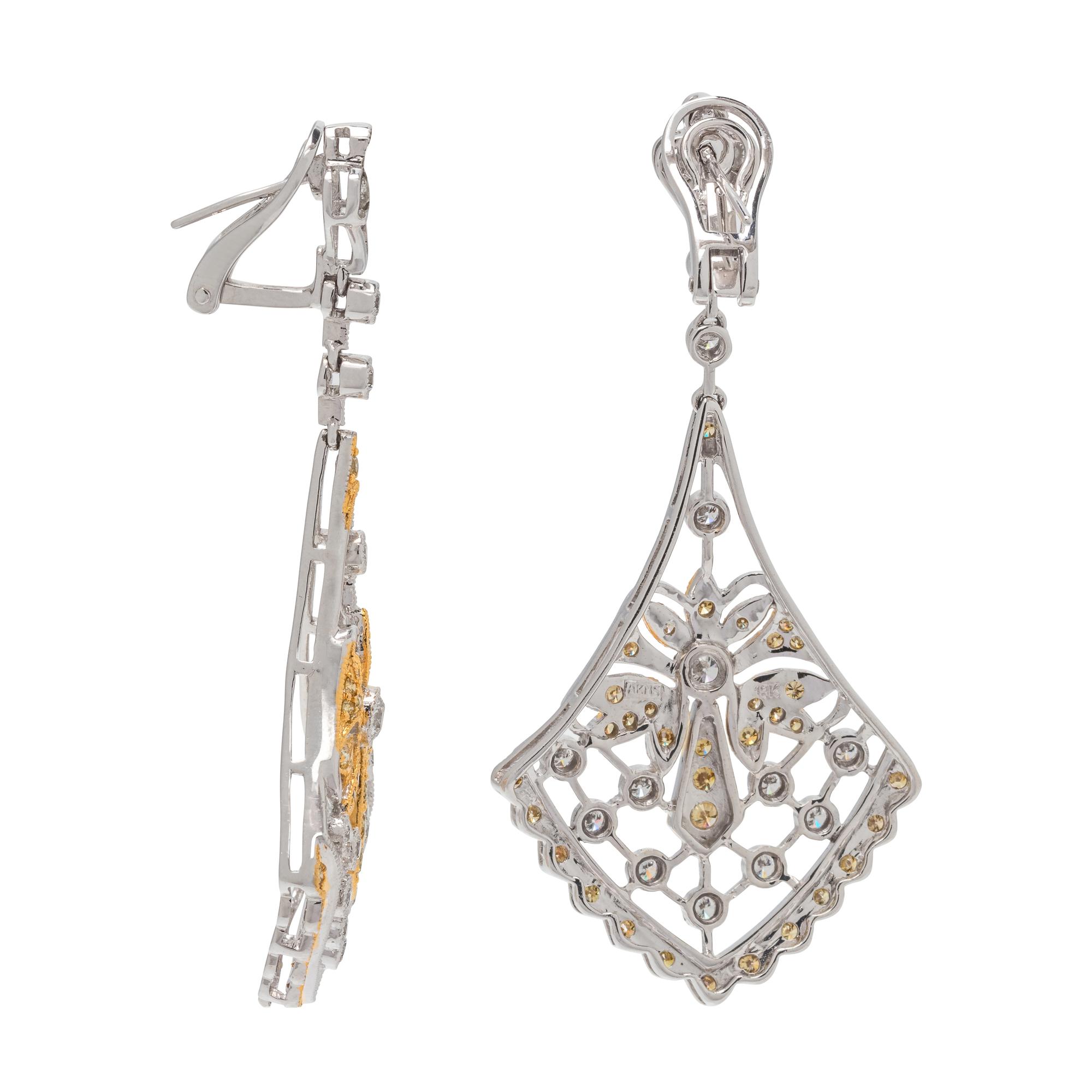 DIAMOND AND COLORED DIAMOND EARCLIPS