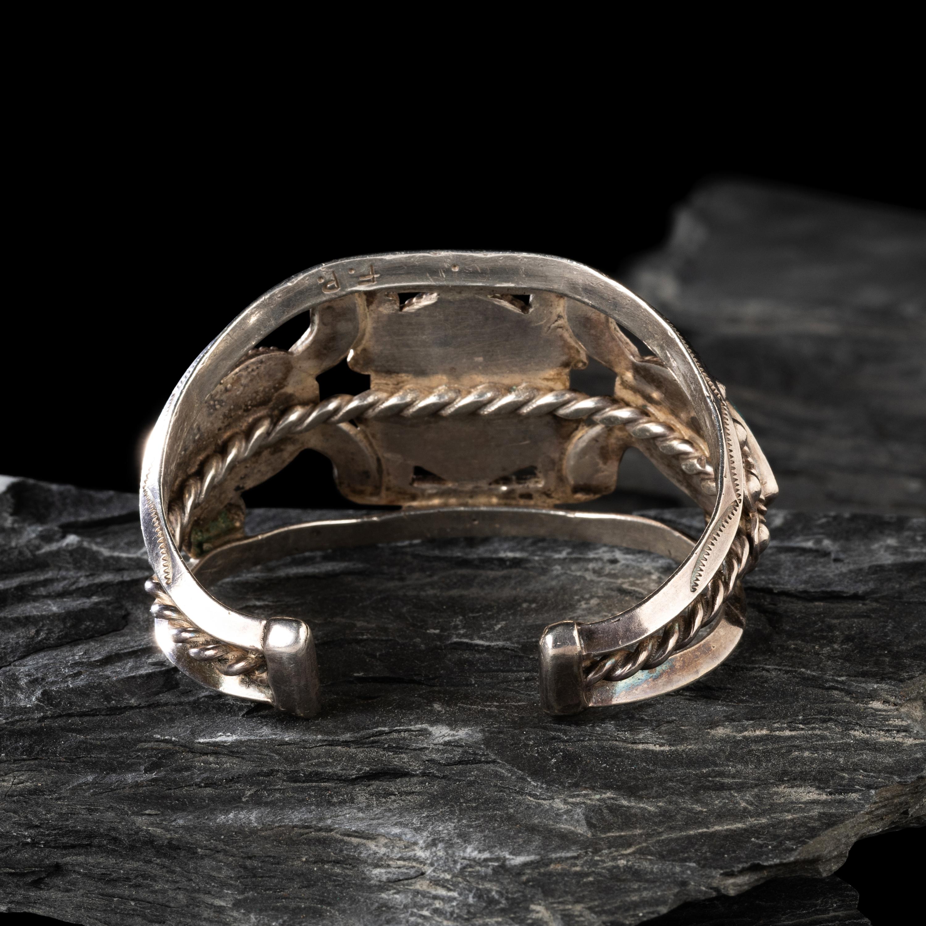 Fred Peshlakai (Diné, 1896-1975) — Silver and Lone Mountain Turquoise Cuff Bracelet