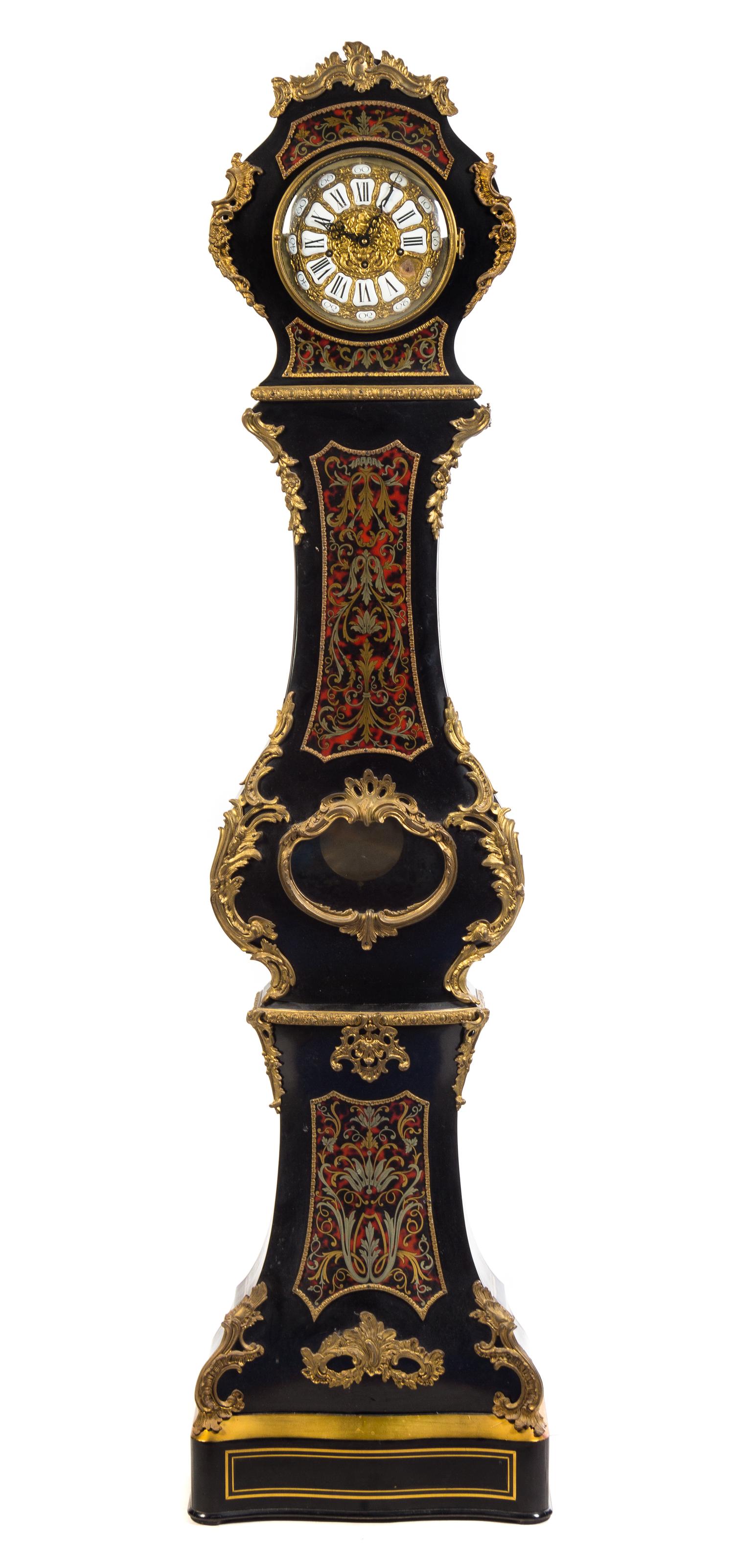 A Napoleon III Style Gilt Bronze Mounted Boulle Marquetry Tall Case Clock Height 78 inches. — FRANZ HERMLE, GERMANY, 20TH CENTURY