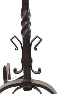 A Pair of Continental Iron Andirons
