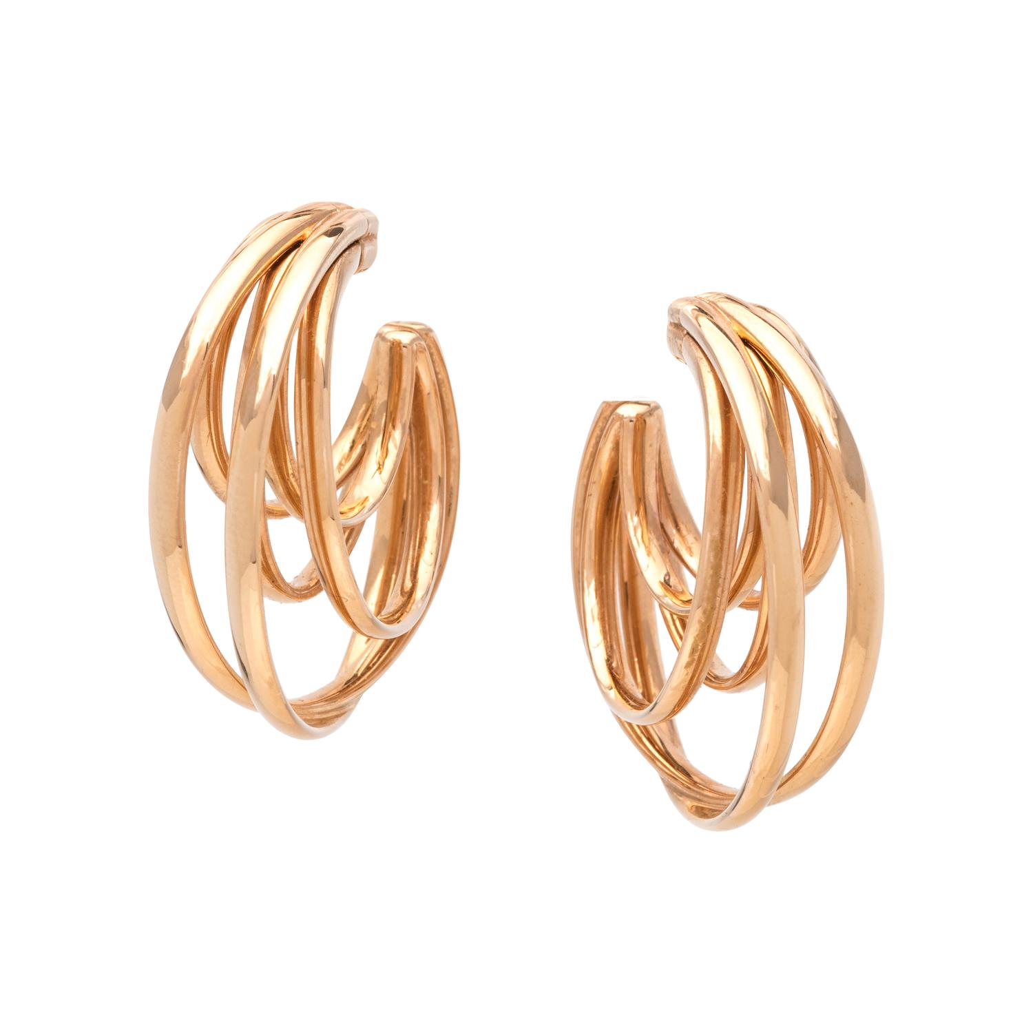 DE GRISOGONO, ROSE GOLD 'ALLEGRA' HOOP EARCLIPS