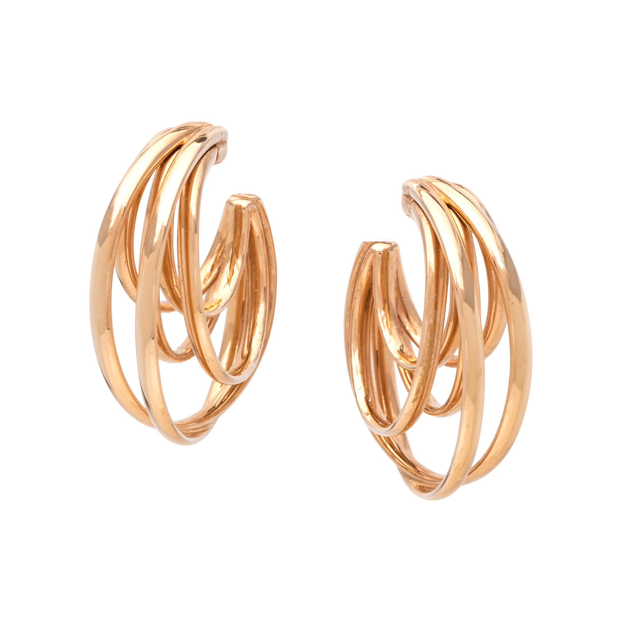 DE GRISOGONO, ROSE GOLD 'ALLEGRA' HOOP EARCLIPS