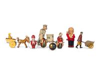 Six Tin Mechanical Figural Toys