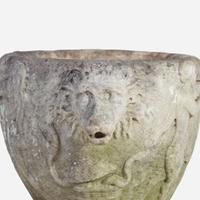 A Pair of Carved Stone Garden Urns Italian, likely 16th century