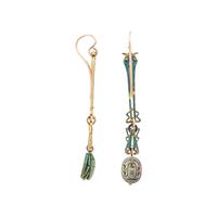 ART NOUVEAU, EGYPTIAN REVIVAL SCARAB EARRINGS