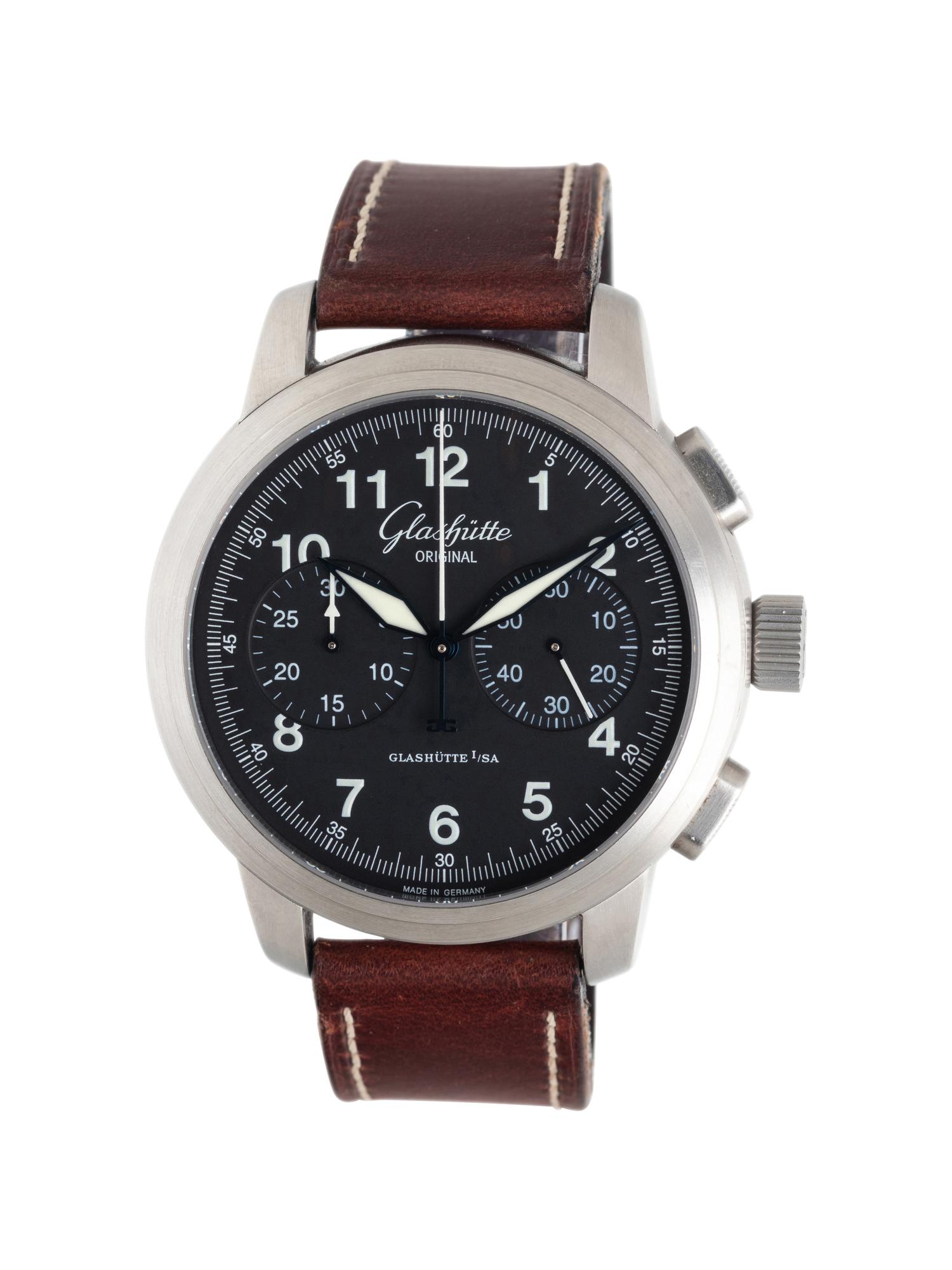 GLASHÜTTE ORIGINAL, STAINLESS STEEL 'SENATOR NAVIGATOR CHRONOGRAPH' WATCH
