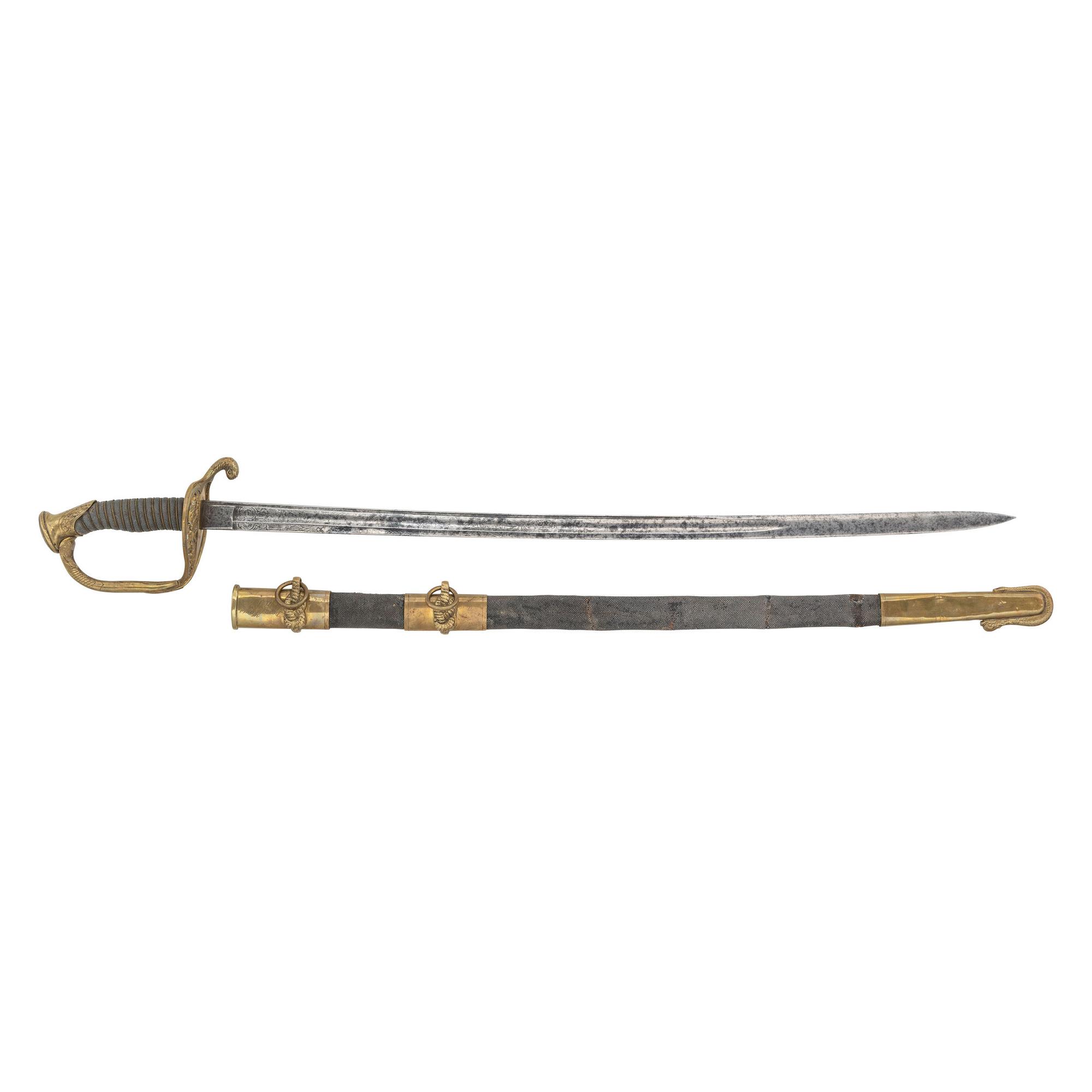 US Model 1852 Naval Officers Sword by Clauberg, Inscribed to Denny Hayes USN