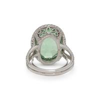 GREEN GARNET AND DIAMOND RING