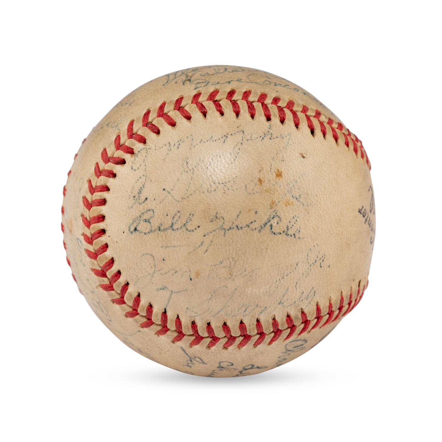 A 1935 Charlotte Hornets Team Signed Autograph Baseball